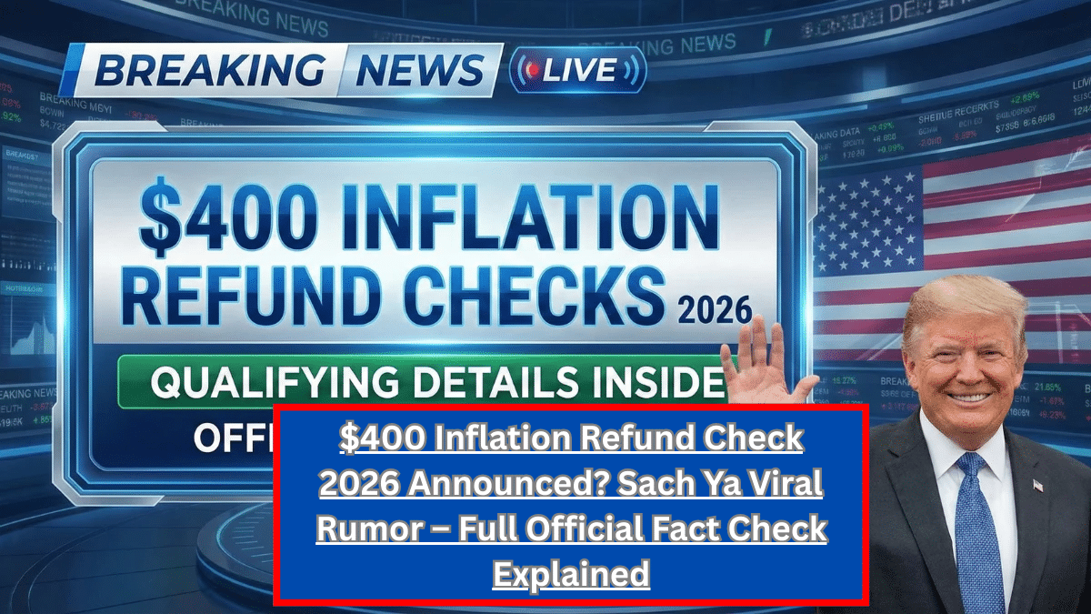 $400 Inflation Refund Check 2026 Announced
